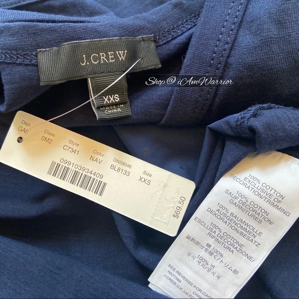 J.Crew NWT navy crystal studded sleeveless top *shop@iamwarrior